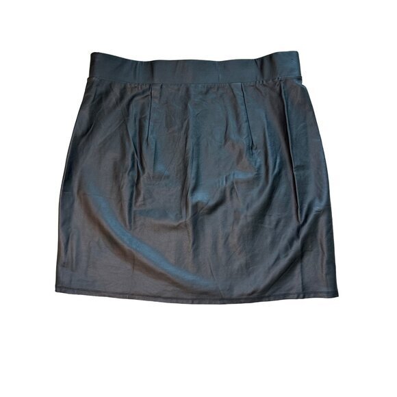 Torrid Skirt Size 2X Mini Studio Luxe Ponte High Waisted Skirt Coated Black NWT - Picture 6 of 6